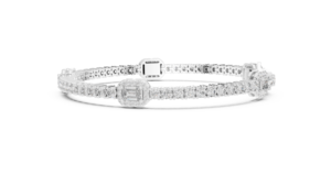 luxury Reflection Sterling Silver Cubic Zirconia Eternity Cluster Diamond <b>Bracelet</b> Stackable Engagement wedding gift <b>for</b> <b>girls</b> - Product Image 5