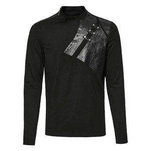 2026 Hot Selling Black Gothic Punk Metal Rivets Daily Long Sleeve T-Shirt <b>for</b> <b>Men</b> Wholesale Manufacturer OEM - Product Image 1