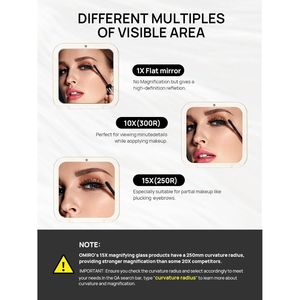 Gold 30.5 Pocket Size <b>Square</b> Hand <b>Mirror</b> 1X/15X Magnification Folding Compact Makeup <b>Mirror</b> for Travel - Product Image 3