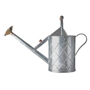 Regadera de metal galvanizado al por mayor con patrón de diamantes en relieve, regadera de jardín para exteriores con asa y rosa de latón - Product Image 1