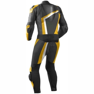 Combinaison de moto en cuir à manches longues pour homme, noire, jaune et blanche, respirante, toutes saisons, ensemble de vêtements de moto pour homme. - Product Image 4