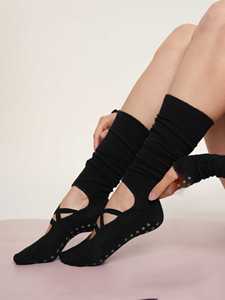 Calcetines de Pilates con Correa Antideslizante de Spandex/Nylon/Algodón, Antibacterianos, Transpirables, para Estudios de Fitness, Largos, Coloridos, Accesorios - Product Image 2