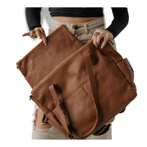 <b>Large</b> Capacity Genuine Leather Diaper <b>Bag</b> Multifunctional Baby <b>Changing</b> <b>Bag</b> Waterproof Travel Organizer Tote <b>Bag</b> for Parents - Product Image 5