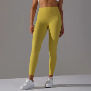 Leggings de Yoga Transpirables de Cintura Alta 100% Algodón con Tejido de Punto y Diseño Tejido, Leggings de Algodón de Alta Calidad - Product Image 2