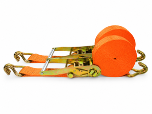 Sangle d'arrimage à cliquet PROVINA 50 mm, 5000 kg, double crochets en J, sangle en polyester haute ténacité, certifiée CE, pour la fixation de charges lourdes - Product Image 4
