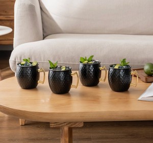 Chope à bière vintage en cuivre noir martelé, faite à la main, grande capacité, design minimaliste, finition antique, poignée, logo personnalisé, emballage - Product Image 3