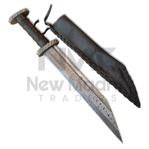 Cuchillo de Supervivencia Damasco, Espada para Exteriores, Cuchillo Damasco con Funda de Cuero, Cuchillos OEM Personalizables en Venta - Product Image 1