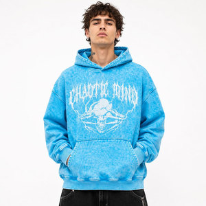 เสื้อฮู้ดดี้ลายไทได Chaotic Mind สำหรับผู้ชาย ทรงโอเวอร์ไซส์ สไตล์สตรีทแวร์ ผ้าฝ้ายเฟรนช์เทอร์รี่ พิมพ์ลาย ระบายอากาศได้ดี ทรงปกติ ล้างสีแบบ Acid Wash - Product Image 2