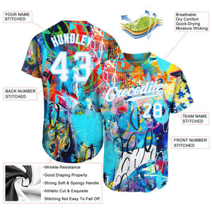 Custom Logo Baseball Jersey 100% Polyester Plus Size Sublimation Printed Baseball Jersey With Custom Team Name - Product Image 2