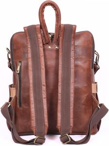 Vintage Cow Leather Women <b>Backpack</b> <b>Large</b> Capacity Laptop Travel Bag Zipper School Hiking Daypack - Product Image 6