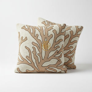 Funda de Cojín Cuadrada de Poliéster con Bordado a Mano y Estampado Decorativo para Sofá - Product Image 6