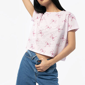 Blusas Casuales de Alta Calidad para Mujer, Transpirables, Tallas Grandes, Tops Cortos, Camisetas con Logotipo Frontal, Hechas en Pakistán - Product Image 2