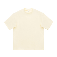 T-shirt blanc en coton pour homme, col rond, manches courtes, coupe classique, couleur unie, jersey tricoté, design uni
