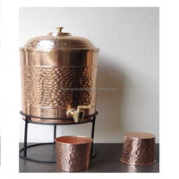 Refroidisseur d'eau en cuivre 5 l, pot avec verre en cuivre, Design Unique, couleur personnalisée et à usage domestique
