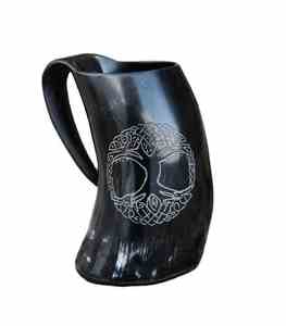 Jarra de Cerveza Hecha a Mano de Cuerno Natural, Estilo Vikingo, para Eventos Temáticos Medievales - Product Image 3