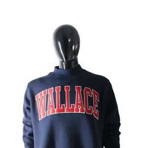 Sudadera de cuello alto con logo frontal y estampado de letras Wallace para mujer, azul marino, manga larga, tejida, otoño invierno, 2 piezas - Product Image 2