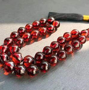 HASAN CRAFT Perles de prière de luxe faites à la main en cristal rouge à motif géométrique, rondes et polies, religieuses, islamiques, Ramadan - Product Image 5