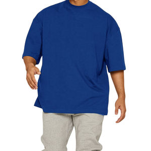 Camiseta para hombre súper gruesa y pesada, camiseta extragrande para hombre con hombros caídos, cuello redondo, corte cuadrado, 100% algodón y de buena calidad. - Product Image 1