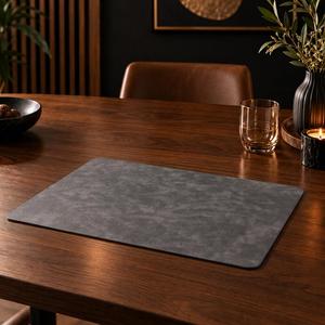 Mantel individual de cuero genuino fácil de limpiar, resistente al calor e impermeable, mantel de cuero real para mesas de comedor de hoteles de lujo LPM-0123 - Product Image 1