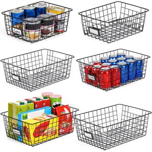 6 Pack <b>Wire</b> <b>Baskets</b> for Kitchen Pantry Organization and Storage Kitchen Organizer - Product Image 1