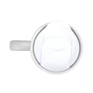 Mug en céramique moderne de 385 ml avec couvercle à motif logo et base en liège pour cadeaux promotionnels - Product Image 2