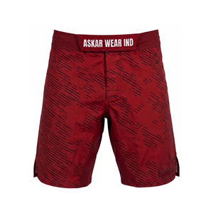 กางเกง MMA สีแดงทรงเข้ารูปสำหรับผู้หญิง พิมพ์ลายแบบ Sublimation แห้งเร็ว ผลิตจากโพลีเอสเตอร์ สำหรับศิลปะการต่อสู้แบบผสมผสาน ขนาดผู้ใหญ่ - Product Image 1