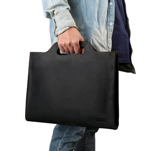 Maletín de cuero con compartimento para zapatos, bolsa de viaje con cierre de cremallera, maletín para portátil negro, maletín de negocios con múltiples bolsillos. - Product Image 4