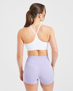 Soutien-gorge de sport respirant en dentelle à maintien élevé pour femmes, avec logo personnalisé, blanc, grande taille, bretelles réglables à l'avant et au dos, décolleté en V - Product Image 6