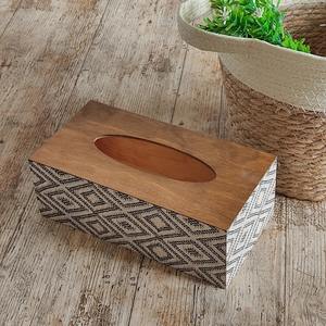 Boîte à mouchoirs en bois imprimée artisanale, décorative, pour boutiques de décoration, vente en gros, étui de rangement - Product Image 5