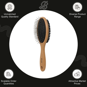 Brosse double face Sofure de qualité supérieure en bois de hêtre très demandée pour chiens et chats au meilleur prix du marché - Product Image 2