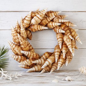 Couronne de coquillages faite à la main, thème plage, artisanat naturel, couronnes de coquillages, décoration nautique, centres de table - Product Image 3