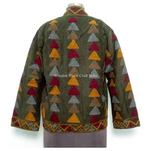 Veste en coton tricoté 100% cotone, motif floral brodé, écologique, respirante, idéale pour l'hiver, pour femmes, best-seller. - Product Image 5