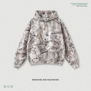 Sudadera con capucha extragrande de algodón de felpa de 340 g, estilo vintage, camuflaje Real Tree, para hombre, de corte holgado, para caza, talla única - Product Image 6