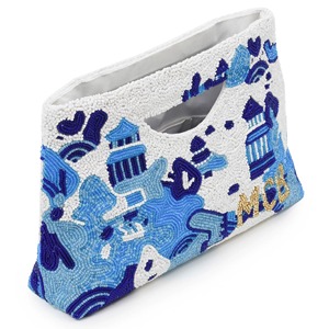 Bolso de Mano Artístico con Cuentas Azules TIMELESS CRAFT TS-614, Bolso de Lujo de Diseñador, Bordado, Moderno, para Recuerdos de Boda - Product Image 2