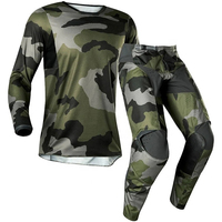 Ensemble de vêtements de sport respirants à motif camouflage personnalisé, maillot de course à col rond pour VTT, pantalon de course, toutes saisons, vêtements de course automobile et moto