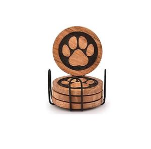 Posavasos Rectangular de Madera Maciza Azul Marino de Alta Demanda, Posavasos Decorativo para Servir Agua, Té y Café - Product Image 4