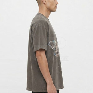 Camiseta Urbana con Estampado Reflectante para Hombre, Cuello Redondo, Algodón, Estilo Casual, Reflectante, Suave, Transpirable, para Uso Diario - Product Image 5