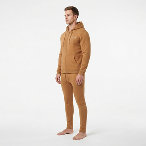Ensemble de survêtement décontracté en molleton épais avec sweat à capuche zippé et pantalon en molleton pour homme - Product Image 4