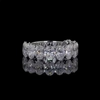 Bague solitaire ovale 3,33 carats 11 diamants certifiée IGI, or jaune 14K, diamants de laboratoire, classique, unisexe, pour fiançailles