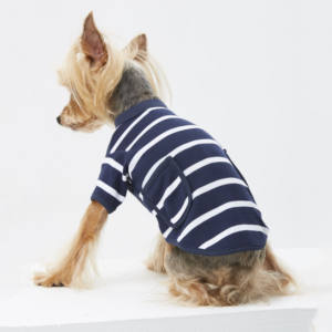 ODM Taiwan classique rayé Polyester coton léger lavable printemps vêtements pour animaux de compagnie avec poche - Product Image 1