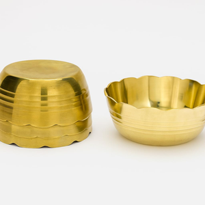 Handcrafted Brass Polished Modern Solid Engraved Decorative Serving Bowl <b>Set</b> of 4 Durable Lightweight Dishwasher Safe for Home - Product Image 3