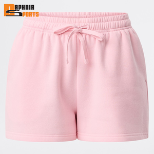 Pantalones Cortos Deportivos Personalizados con Logotipo, con Cordón, de Felpa, de Algodón, para Gimnasio, de Alta Calidad, Color Rosa, para Mujer - Product Image 6