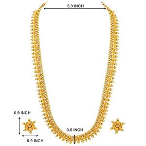 Indian Copper Alloy Gold Plated Choker <b>Necklace</b> & Earring <b>Set</b> Imitation <b>Pearl</b> Ethnic Women's Wedding Jewelry Rani Haar Design - Product Image 2