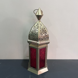 Artisan Design Decorative Iron <b>Lantern</b> with <b>Gold</b> Finish Home Decor Model L641 - Product Image 5