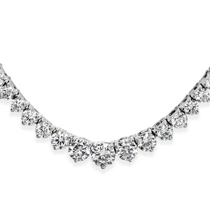 Collier tennis en diamant de laboratoire taille ronde, pureté VVS1, or blanc 10K, bijoux pour occasions spéciales, cadeau d'anniversaire pour femme, cadeau pour épouse - Product Image 3
