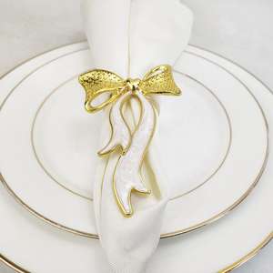 แหวนรองผ้าเช็ดปากโลหะสไตล์ร่วมสมัยสำหรับตกแต่งโต๊ะ ที่วางผ้าเช็ดปากตกแต่งระดับพรีเมียมสำหรับงานอีเว้นท์และบ้าน - Product Image 4