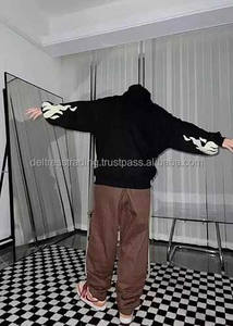 Sudadera de Forro Polar Casual de Invierno para Hombre, de Algodón, Poliéster y Elastano, con Cremallera Completa para la Capucha, de Alta Calidad, Sólida, Transpirable y Lisa - Product Image 2