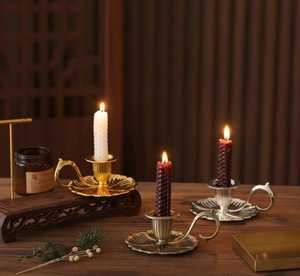 Elegant Christmas European Church Candlestick Home Villa Crafts Retro Candle <b>Cup</b> Ornament Candlelight Dinner Home Decoration UO - Product Image 4
