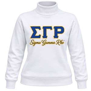 Sudadera de Cuello Alto para Mujer Sigma Gamma Rho, Blanca, con Gráfico Personalizado de la Hermandad, Manga Larga, Estilo Casual, para la Universidad y la Calle - Product Image 1