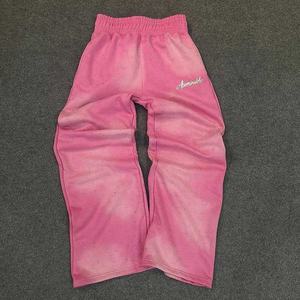 Pantalones Deportivos para Hombre en Degradado Rojo Naranja con Pedrería, Cintura Elástica con Cordón, Estilo Casual, Logotipo Abominable - Product Image 4